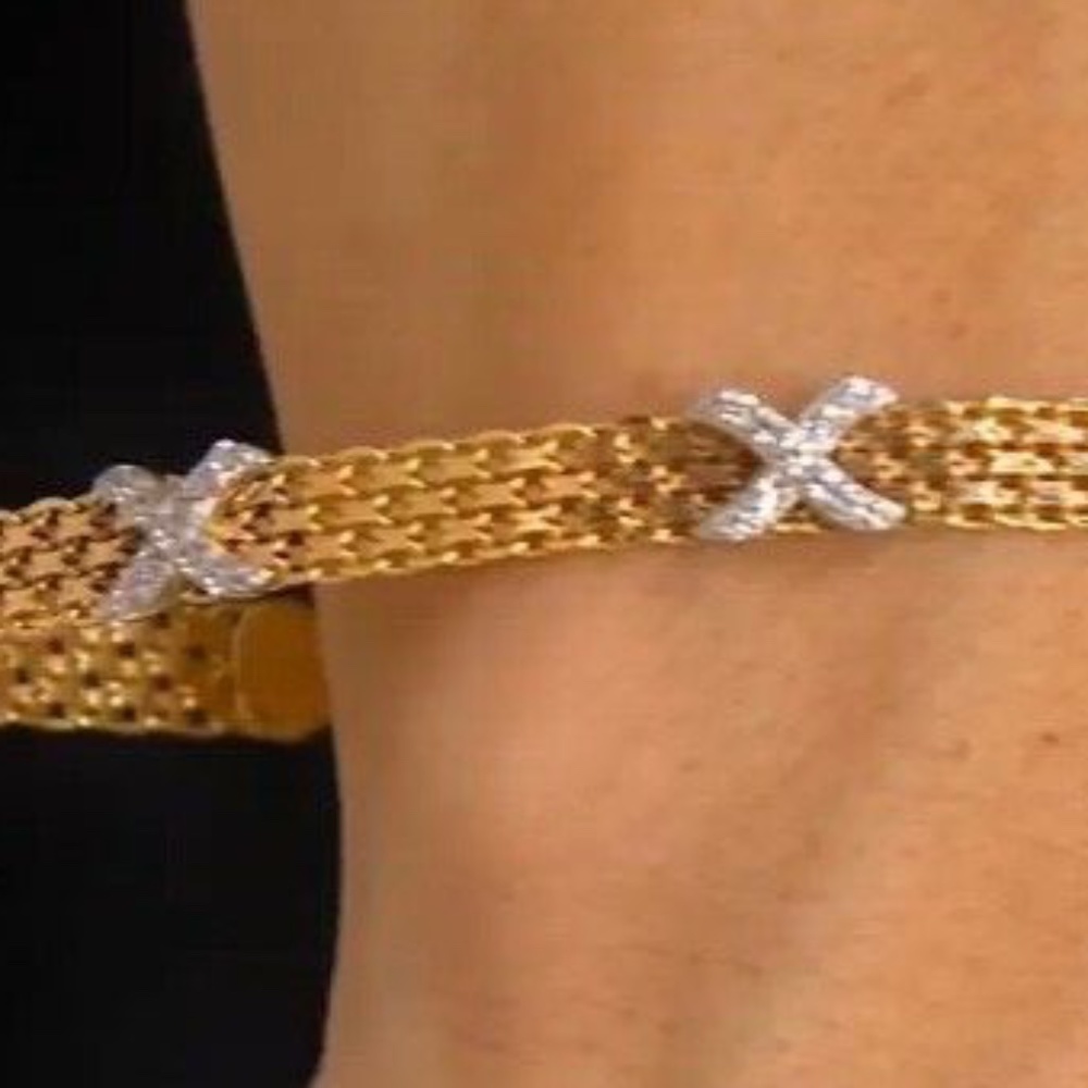 QVC Diamonique 8" Bismark Station Bracelet 18K Gold Plated Over Sterling - Picture 5 of 9